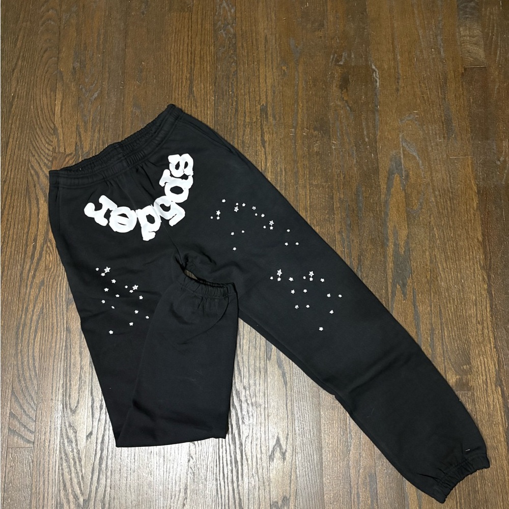 Black and White Sp5der Pants